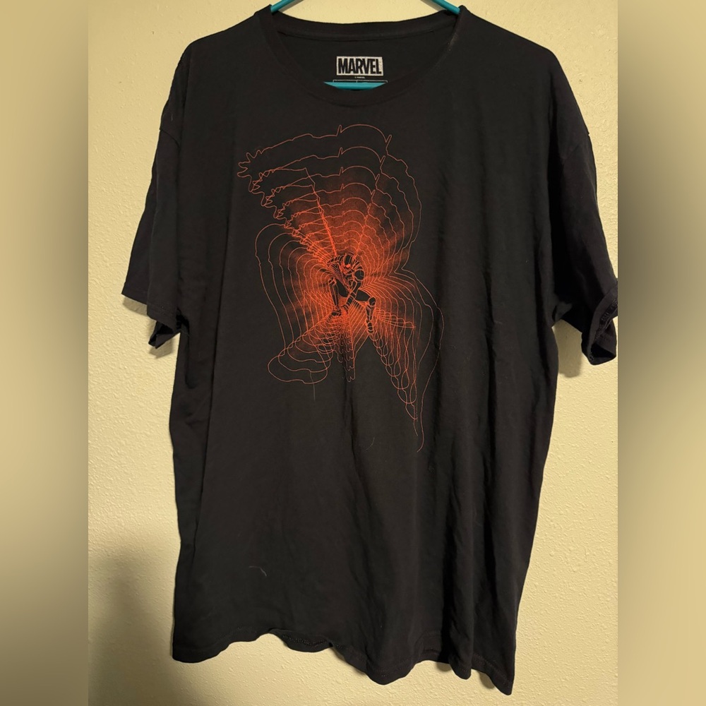 Marvel Black Tee with Red Spider Graphic
